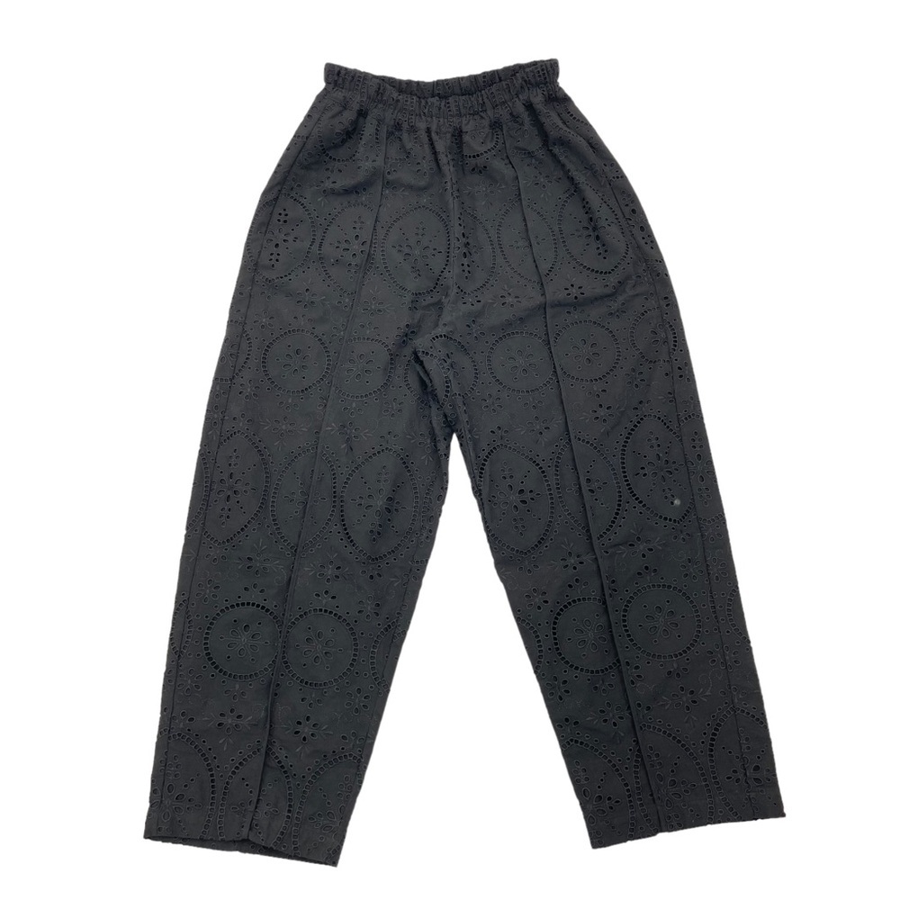 ❣️HP❣️Charo Ruiz NWOT Embroidered Eyelet Cotton Trousers Small Black - Picture 5 of 16